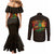 Personalized Power African Couples Matching Mermaid Dress and Long Sleeve Button Shirt