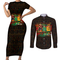 Personalized Power African Couples Matching Short Sleeve Bodycon Dress and Long Sleeve Button Shirt - Wonder Print Shop