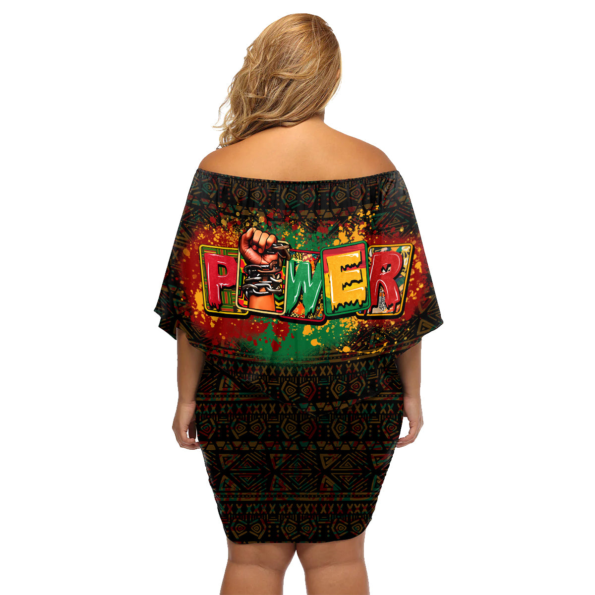 Personalized Power African Family Matching Off Shoulder Short Dress and Hawaiian Shirt - Wonder Print Shop