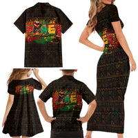 Personalized Power African Family Matching Short Sleeve Bodycon Dress and Hawaiian Shirt - Wonder Print Shop