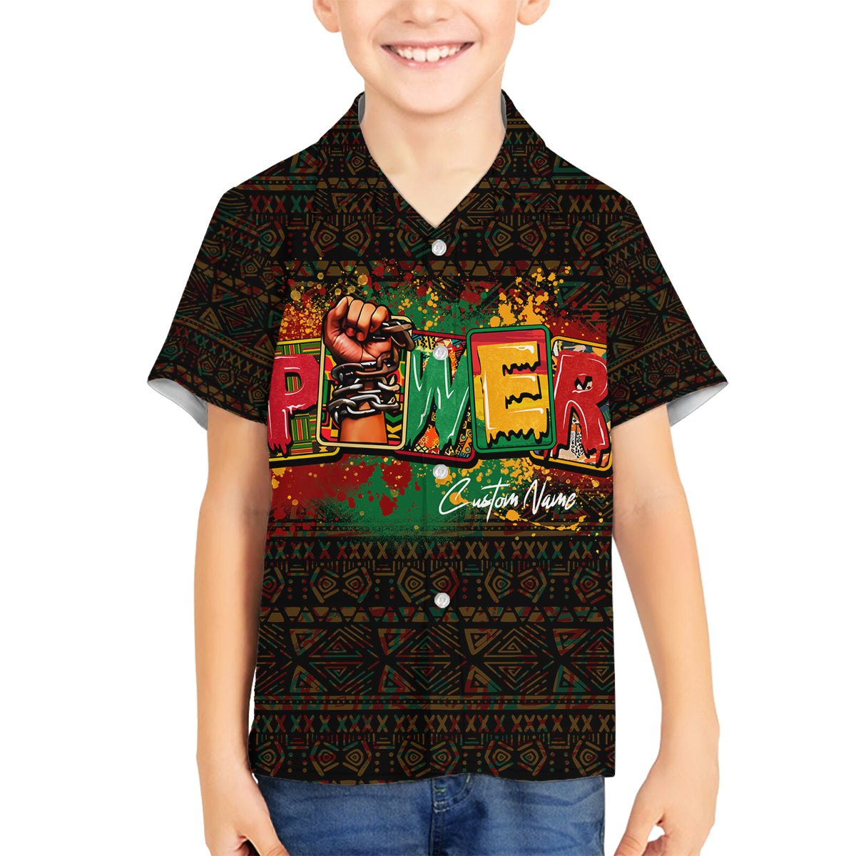 Personalized Power African Family Matching Tank Maxi Dress and Hawaiian Shirt - Wonder Print Shop