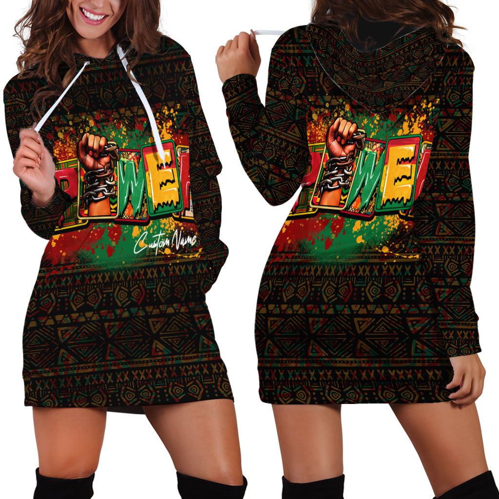 Personalized Power African Hoodie Dress - Wonder Print Shop