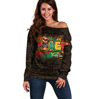 Personalized Power African Off Shoulder Sweater - Wonder Print Shop