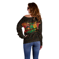 Personalized Power African Off Shoulder Sweater - Wonder Print Shop