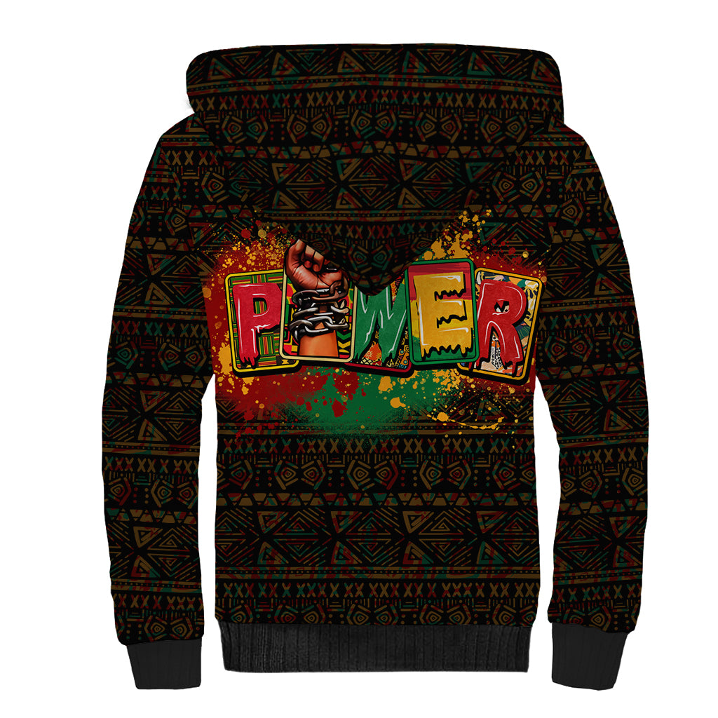 Personalized Power African Sherpa Hoodie - Wonder Print Shop