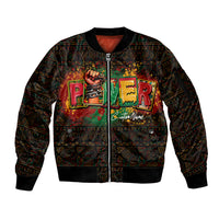 Personalized Power African Sleeve Zip Bomber Jacket - Wonder Print Shop