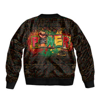 Personalized Power African Sleeve Zip Bomber Jacket - Wonder Print Shop