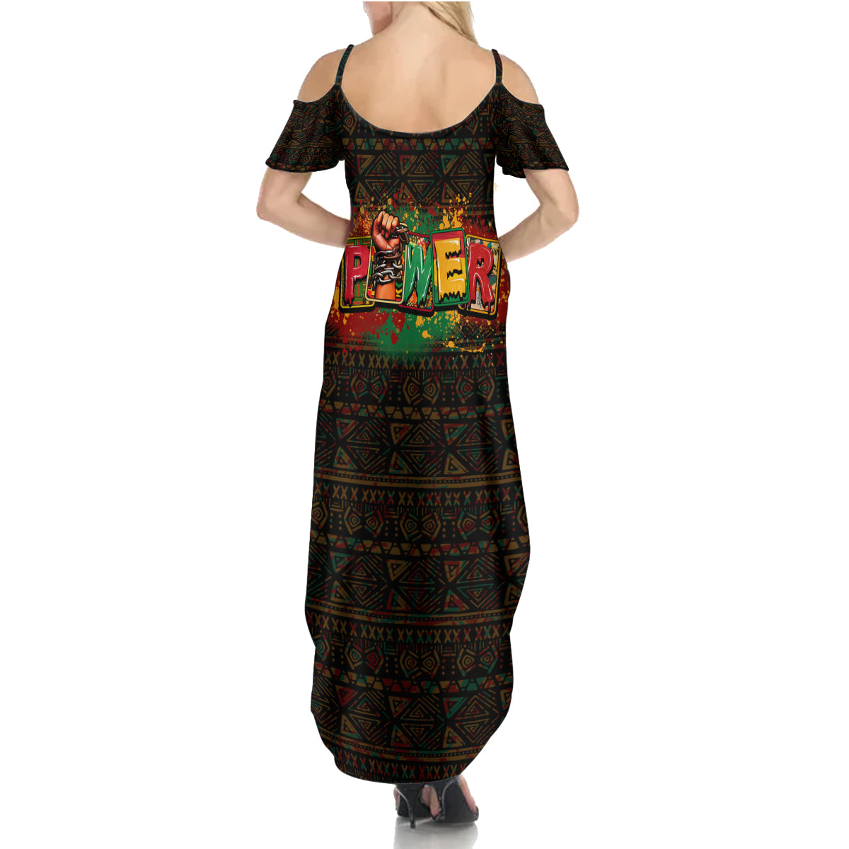 Personalized Power African Summer Maxi Dress - Wonder Print Shop