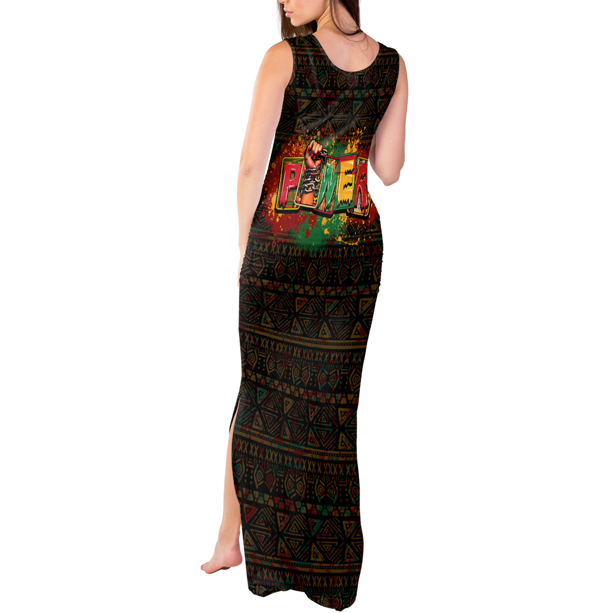 Personalized Power African Tank Maxi Dress - Wonder Print Shop