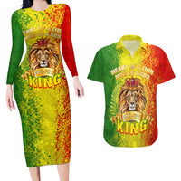 King's African Spirit Couples Matching Long Sleeve Bodycon Dress and Hawaiian Shirt Heart of A Lion - Wonder Print Shop