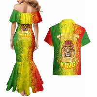 King's African Spirit Couples Matching Mermaid Dress and Hawaiian Shirt Heart of A Lion - Wonder Print Shop