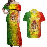 King's African Spirit Couples Matching Off Shoulder Maxi Dress and Hawaiian Shirt Heart of A Lion - Wonder Print Shop