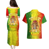 King's African Spirit Couples Matching Puletasi and Hawaiian Shirt Heart of A Lion - Wonder Print Shop