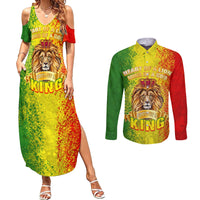 King's African Spirit Couples Matching Summer Maxi Dress and Long Sleeve Button Shirt Heart of A Lion - Wonder Print Shop