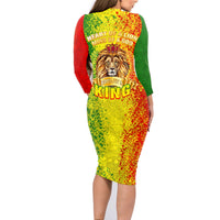 King's African Spirit Family Matching Long Sleeve Bodycon Dress and Hawaiian Shirt Heart of A Lion - Wonder Print Shop