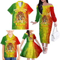 King's African Spirit Family Matching Off Shoulder Long Sleeve Dress and Hawaiian Shirt Heart of A Lion - Wonder Print Shop