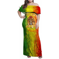 King's African Spirit Family Matching Off Shoulder Maxi Dress and Hawaiian Shirt Heart of A Lion - Wonder Print Shop