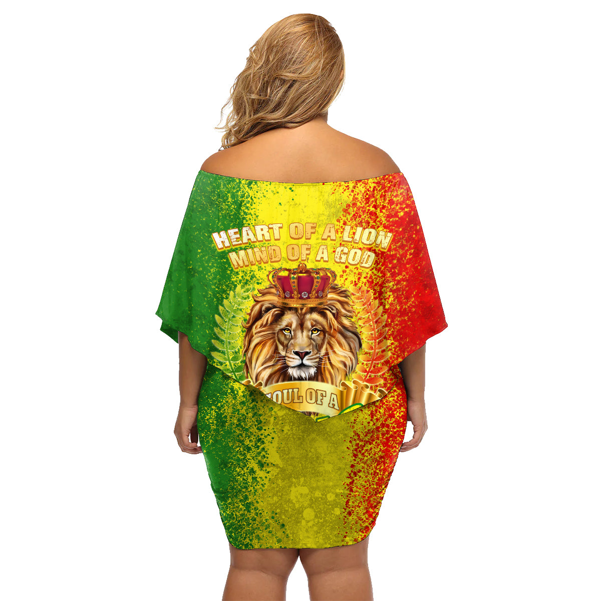 King's African Spirit Family Matching Off Shoulder Short Dress and Hawaiian Shirt Heart of A Lion - Wonder Print Shop