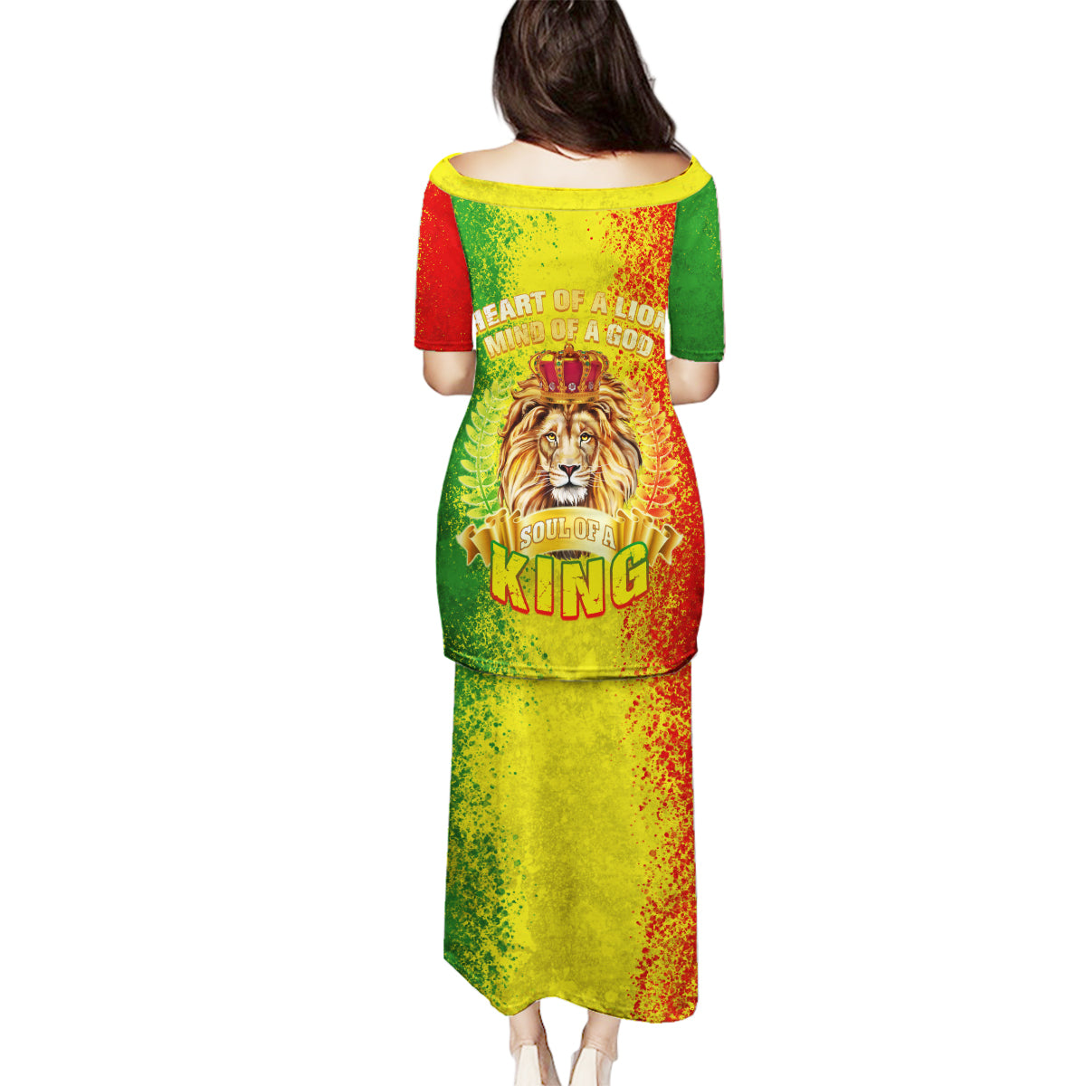 King's African Spirit Family Matching Puletasi and Hawaiian Shirt Heart of A Lion - Wonder Print Shop