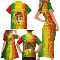 King's African Spirit Family Matching Short Sleeve Bodycon Dress and Hawaiian Shirt Heart of A Lion - Wonder Print Shop