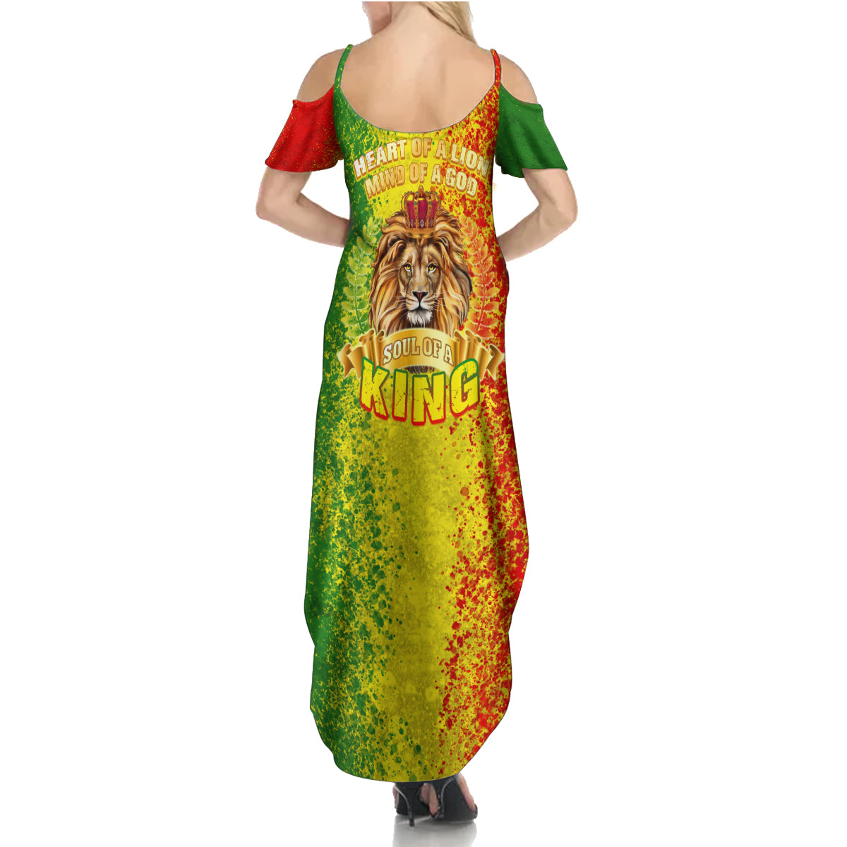 King's African Spirit Family Matching Summer Maxi Dress and Hawaiian Shirt Heart of A Lion - Wonder Print Shop