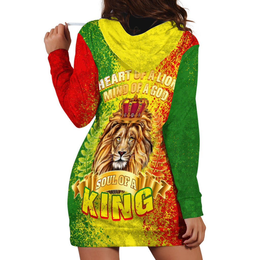 King's African Spirit Hoodie Dress Heart of A Lion - Wonder Print Shop