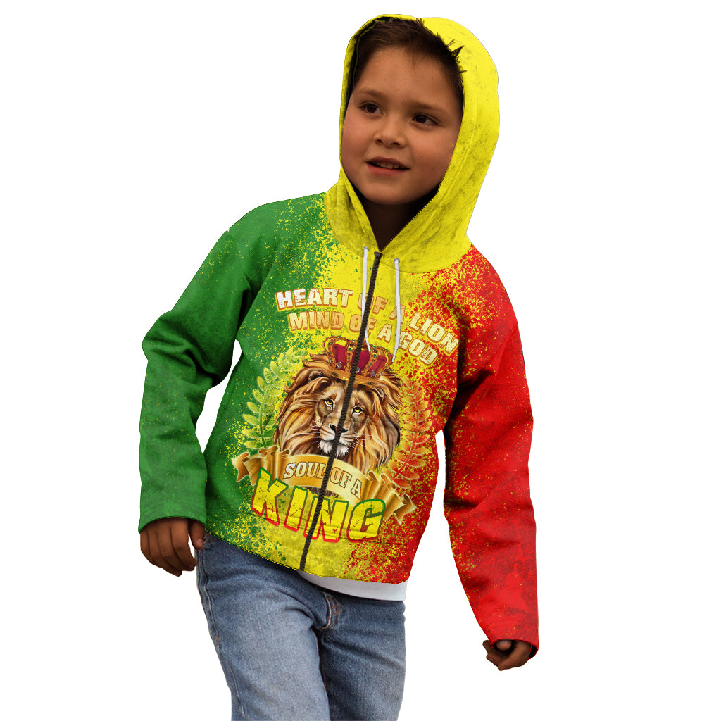 King's African Spirit Kid Hoodie Heart of A Lion - Wonder Print Shop