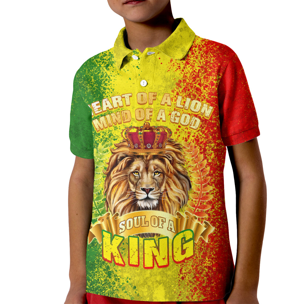 King's African Spirit Kid Polo Shirt Heart of A Lion - Wonder Print Shop
