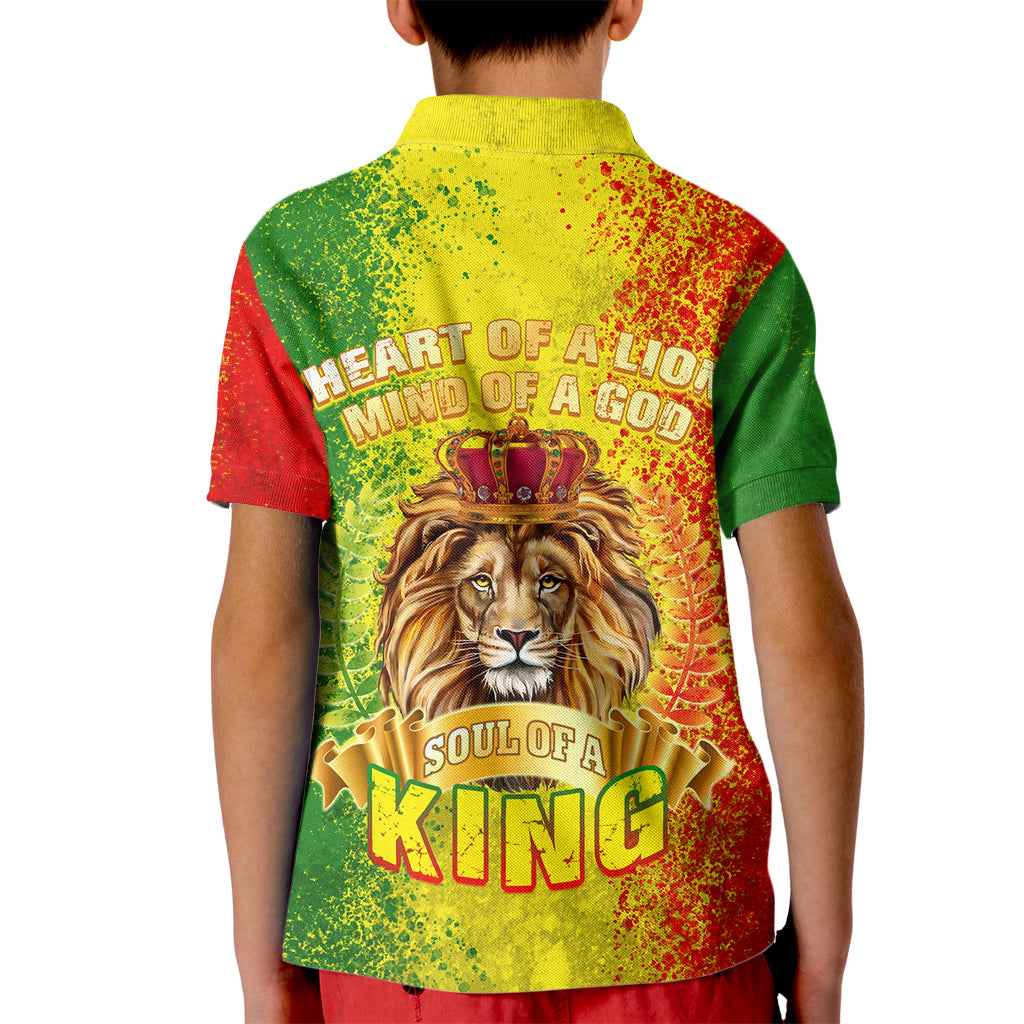 King's African Spirit Kid Polo Shirt Heart of A Lion - Wonder Print Shop