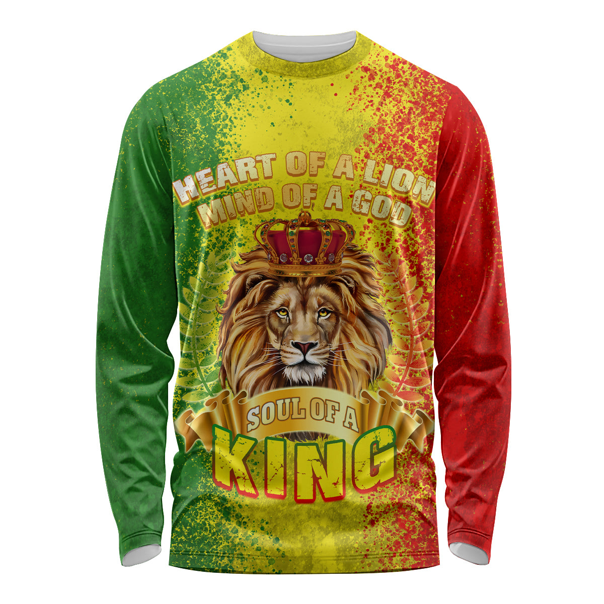 King's African Spirit Long Sleeve Shirt Heart of A Lion - Wonder Print Shop