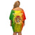 King's African Spirit Off Shoulder Short Dress Heart of A Lion - Wonder Print Shop