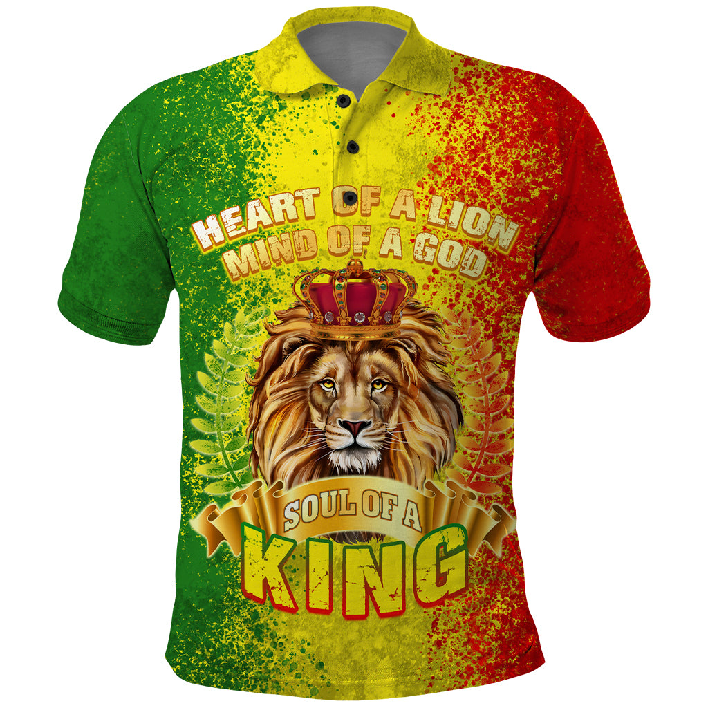 King's African Spirit Polo Shirt Heart of A Lion - Wonder Print Shop