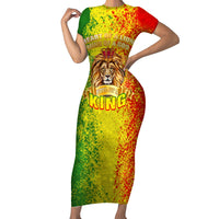 King's African Spirit Short Sleeve Bodycon Dress Heart of A Lion - Wonder Print Shop