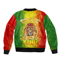 King's African Spirit Sleeve Zip Bomber Jacket Heart of A Lion - Wonder Print Shop