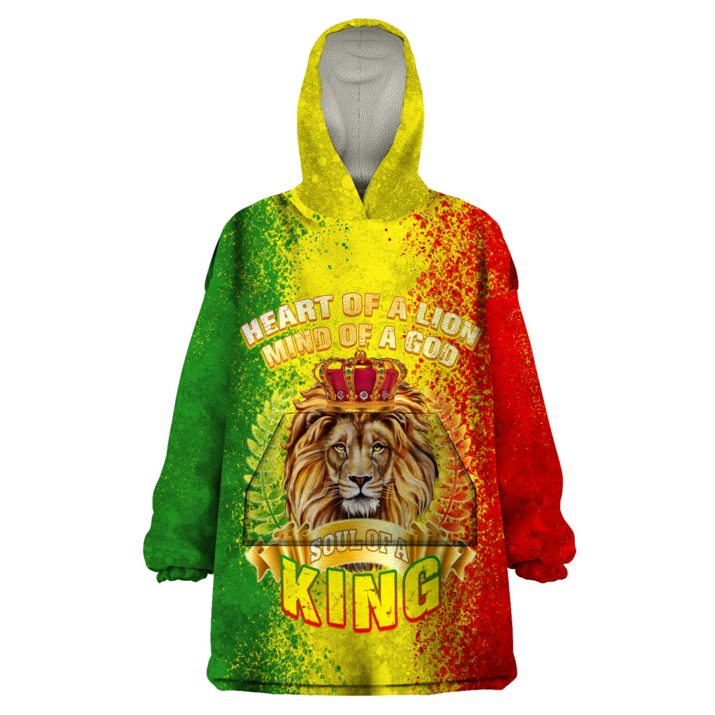 King's African Spirit Wearable Blanket Hoodie Heart of A Lion - Wonder Print Shop