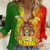 King's African Spirit Women Casual Shirt Heart of A Lion - Wonder Print Shop