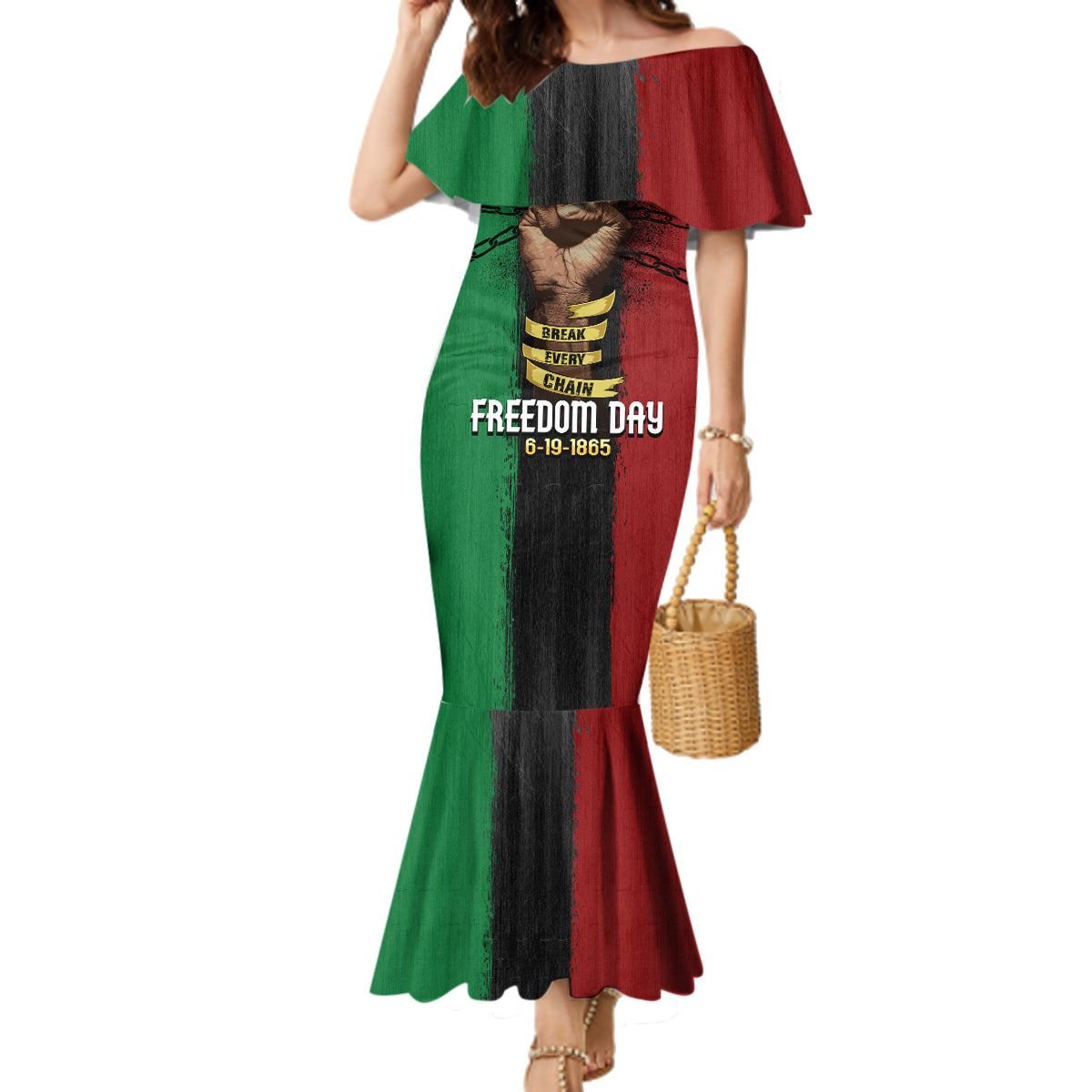 Juneteenth Freedom Day Family Matching Mermaid Dress and Hawaiian Shirt Black Pride Month - Wonder Print Shop