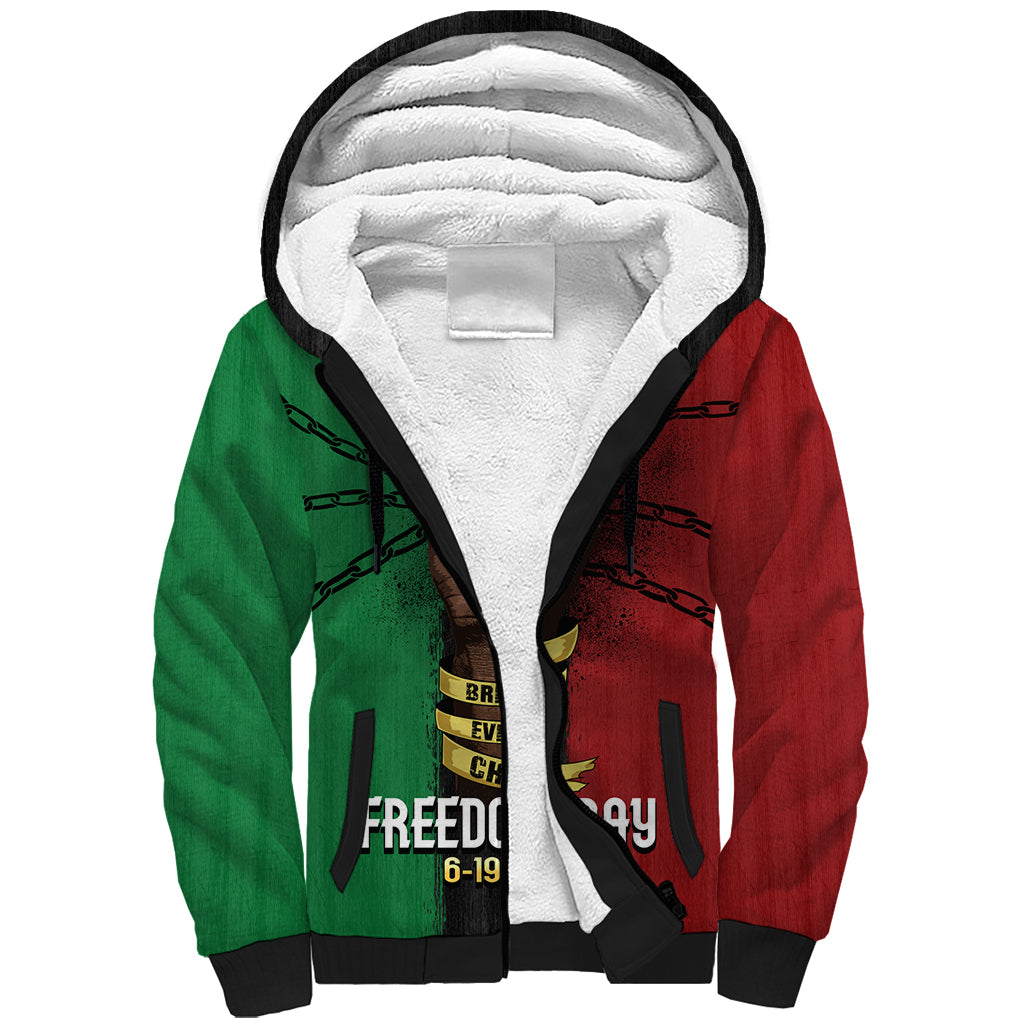 Juneteenth Freedom Day Sherpa Hoodie Black Pride Month - Wonder Print Shop