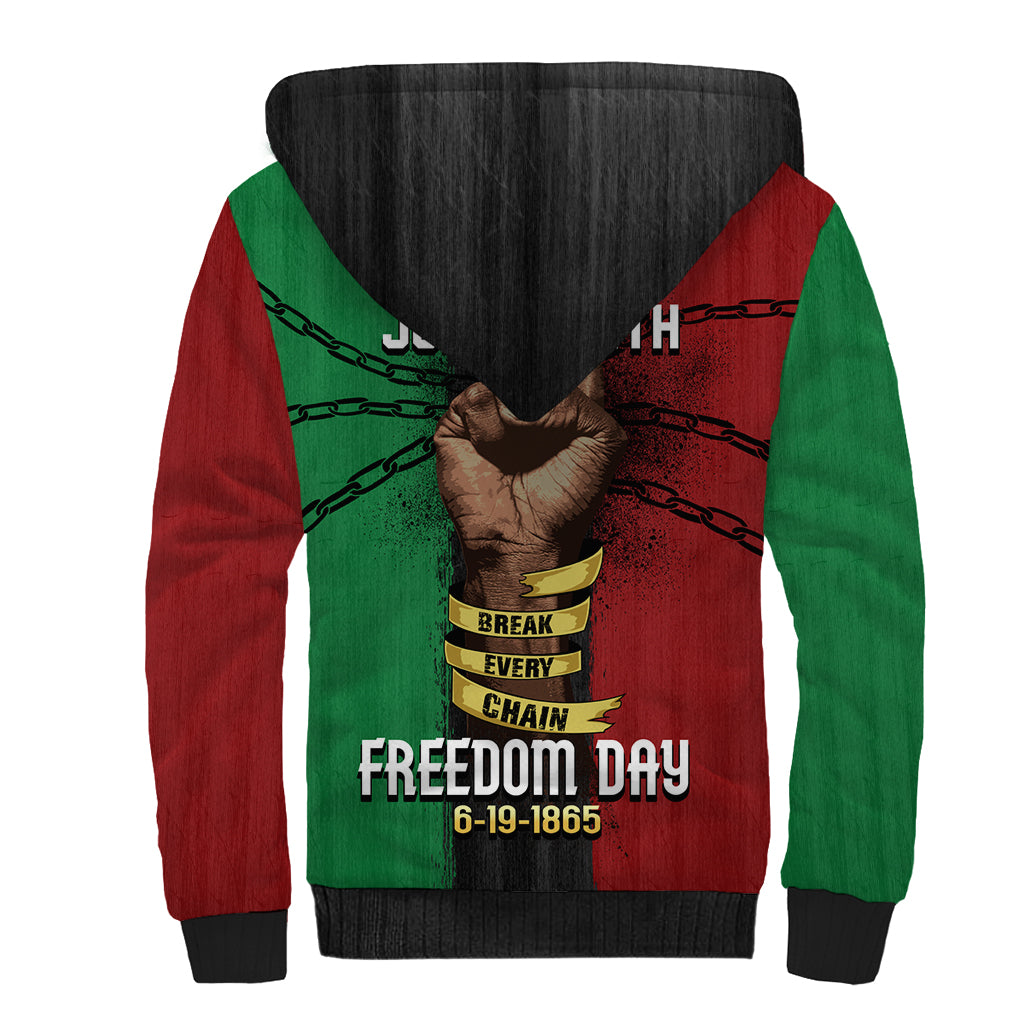 Juneteenth Freedom Day Sherpa Hoodie Black Pride Month - Wonder Print Shop