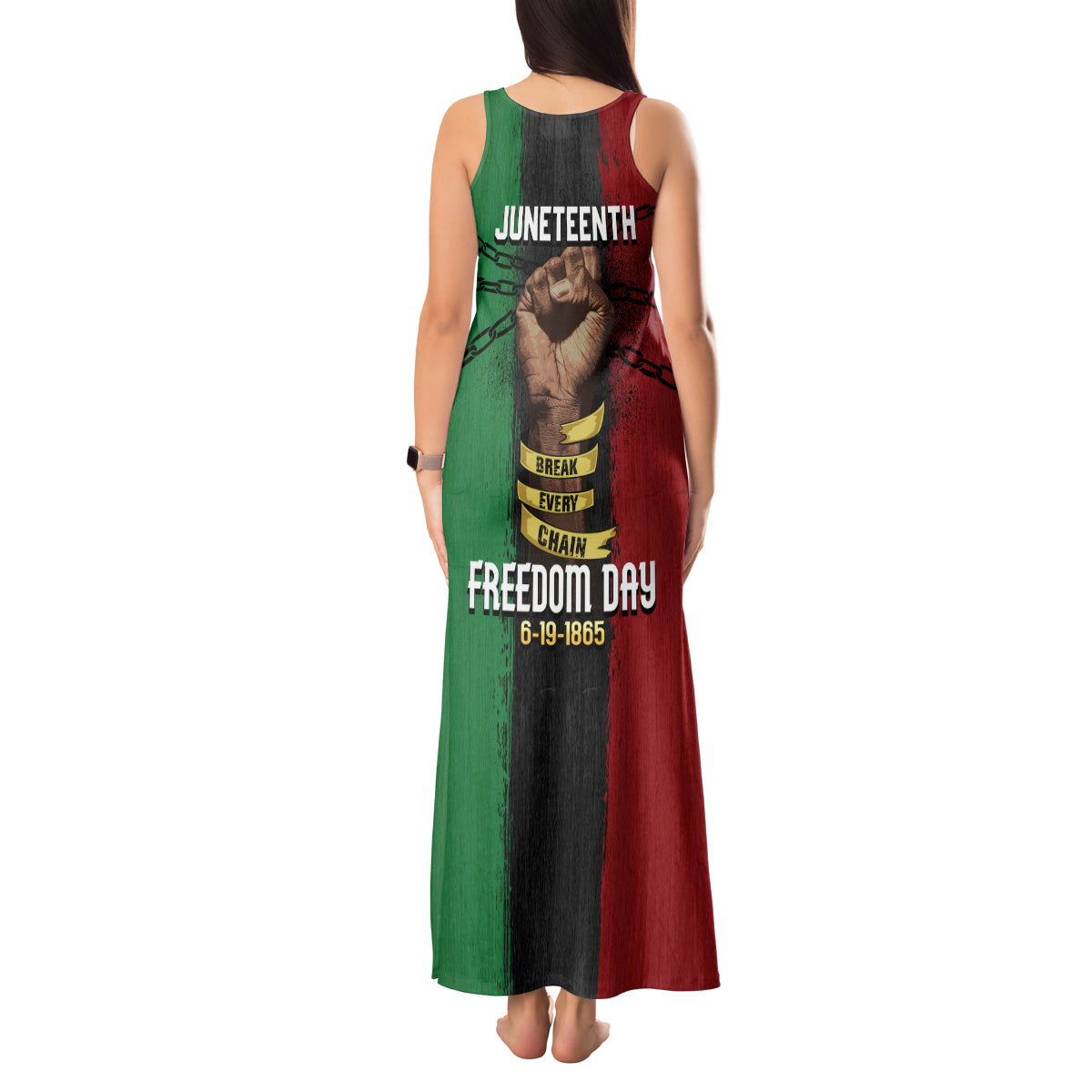 Juneteenth Freedom Day Tank Maxi Dress Black Pride Month - Wonder Print Shop