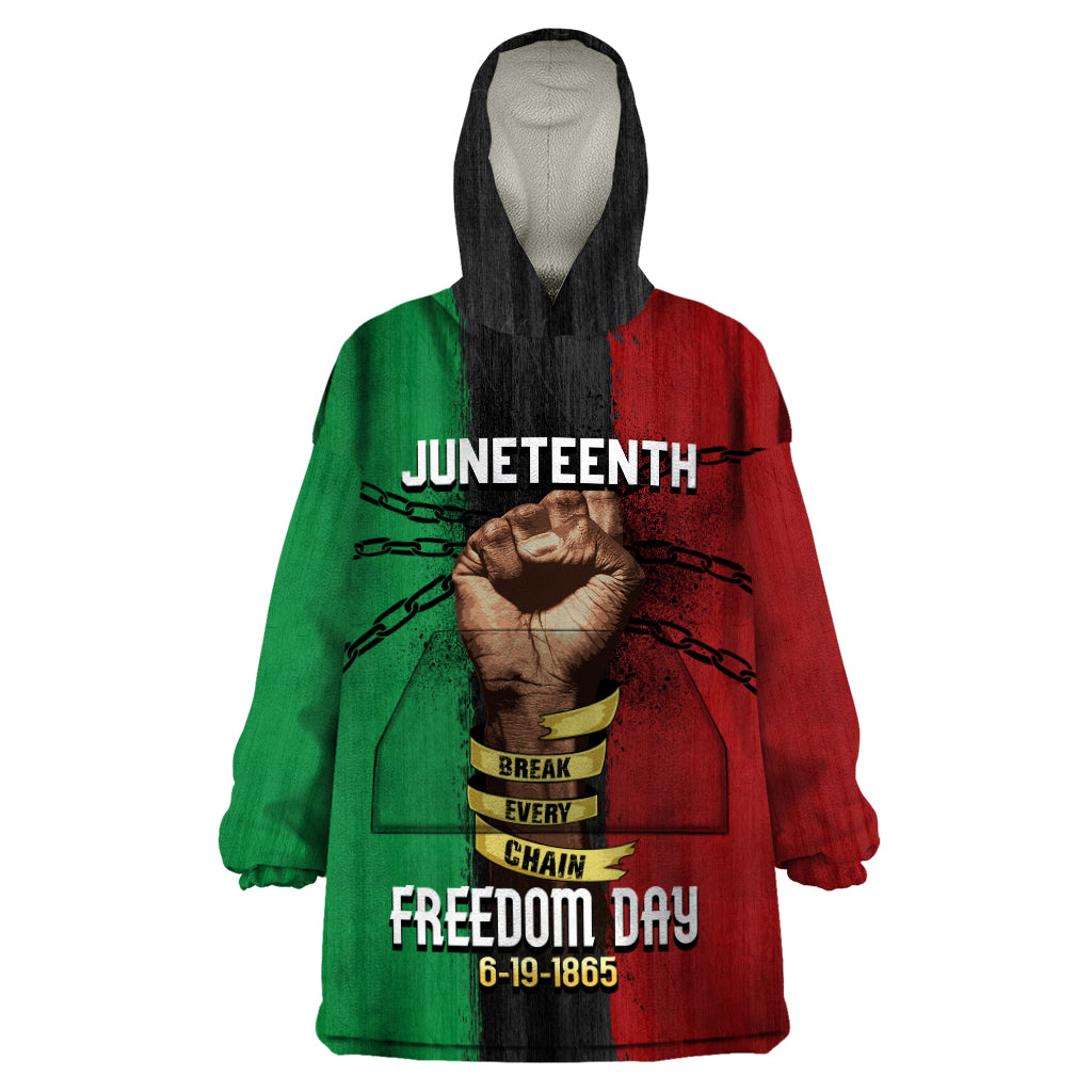 Juneteenth Freedom Day Wearable Blanket Hoodie Black Pride Month - Wonder Print Shop