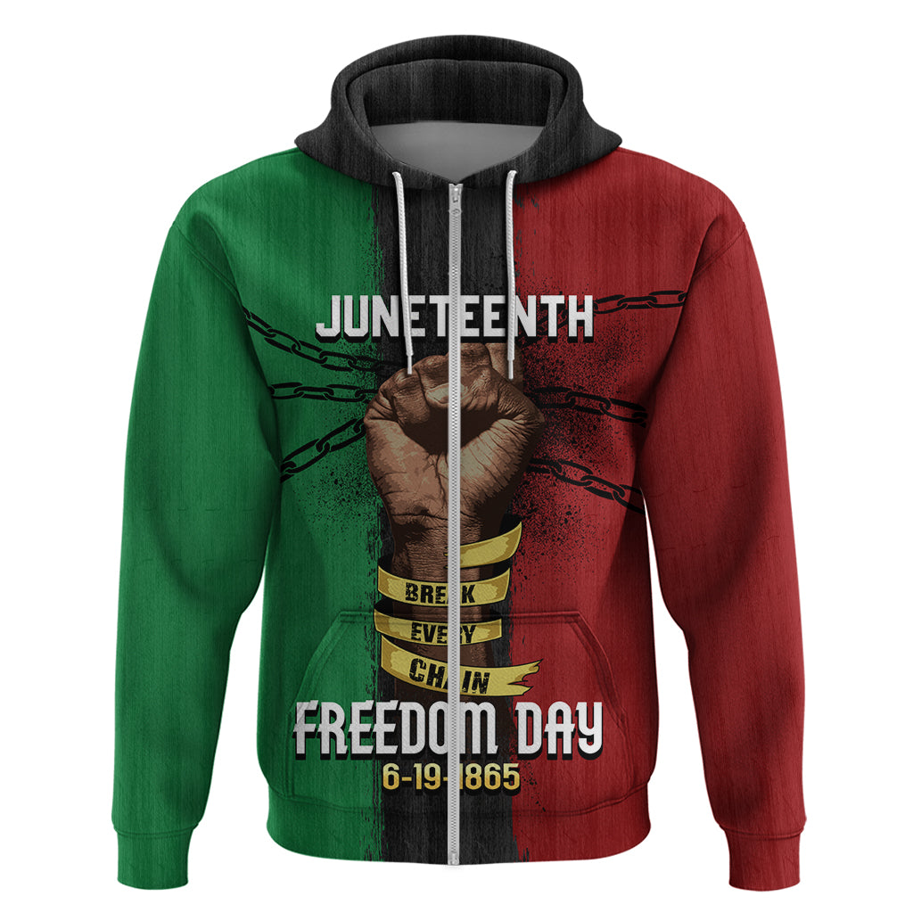 Juneteenth Freedom Day Zip Hoodie Black Pride Month - Wonder Print Shop