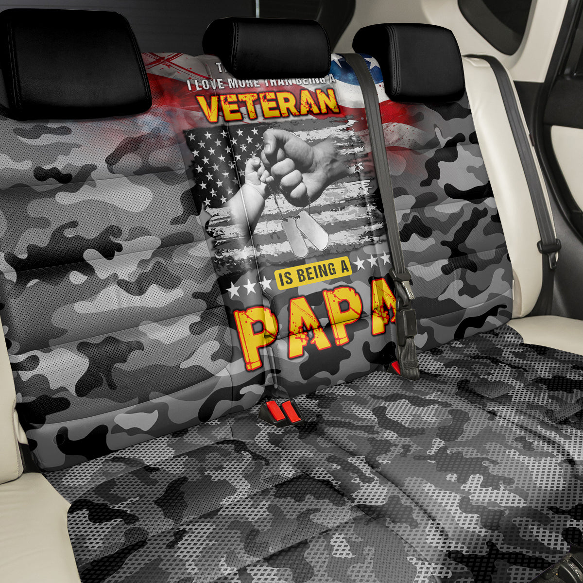 Father's Day Veteran Back Car Seat Cover American Flag - Wonder Print Shop