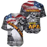 Father's Day Veteran Baseball Jersey American Flag - Wonder Print Shop