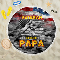 Father's Day Veteran Beach Blanket American Flag - Wonder Print Shop