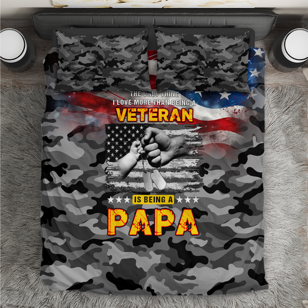 Father's Day Veteran Bedding Set American Flag - Wonder Print Shop