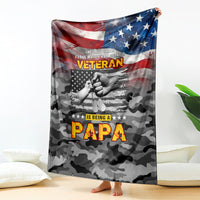 Father's Day Veteran Blanket American Flag