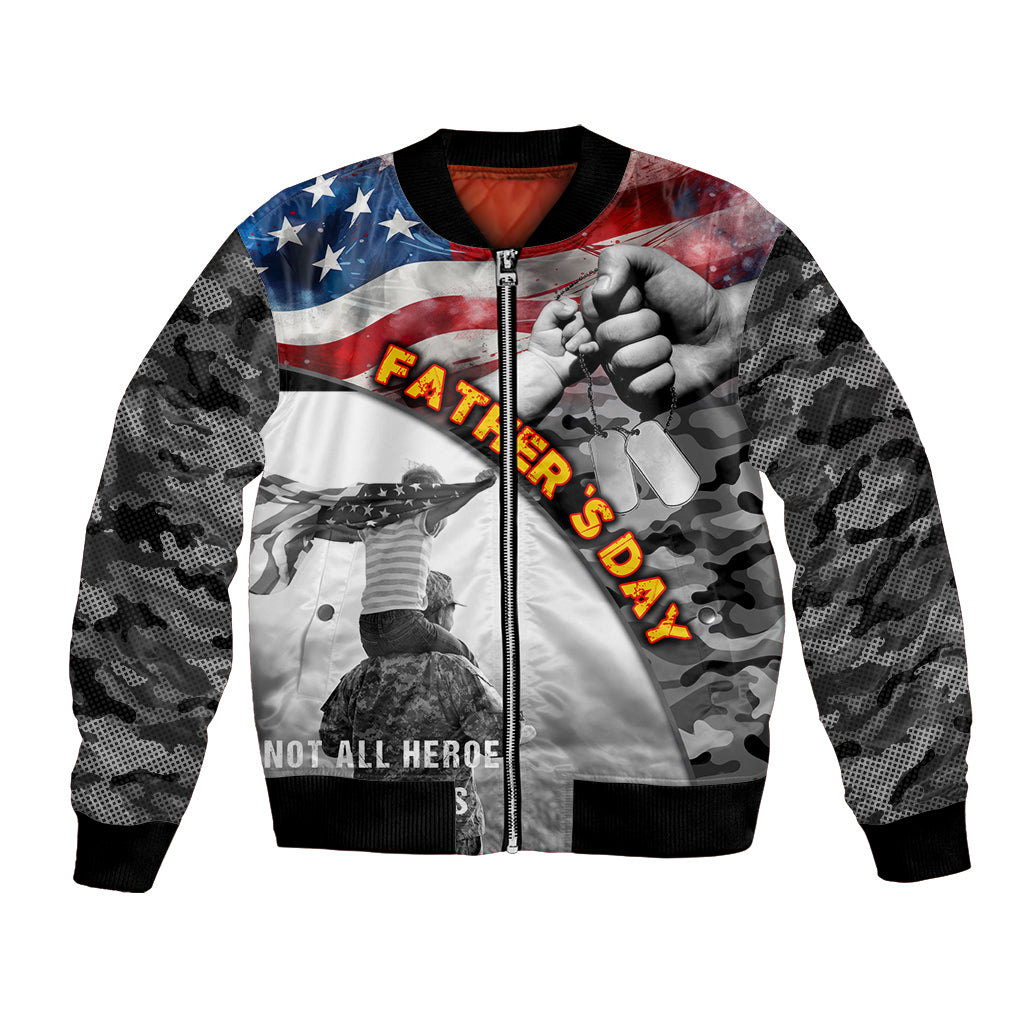 Father's Day Veteran Bomber Jacket American Flag - Wonder Print Shop