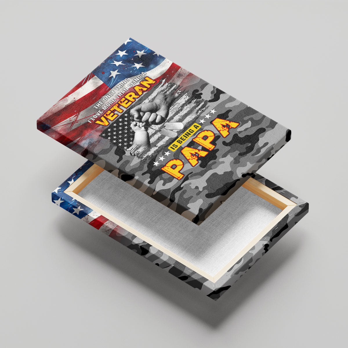 Father's Day Veteran Canvas Wall Art American Flag - Wonder Print Shop