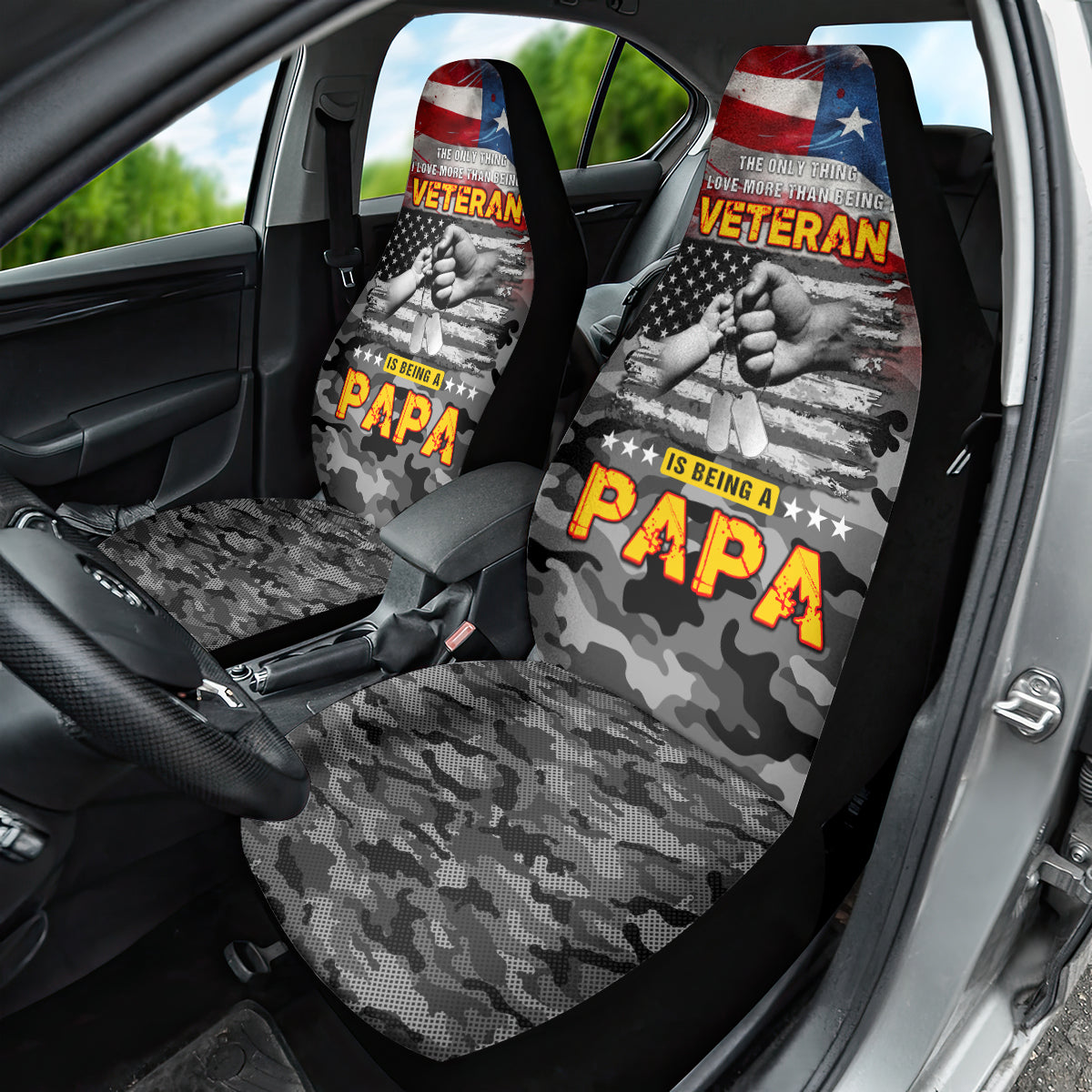 Father's Day Veteran Car Seat Cover American Flag - Wonder Print Shop